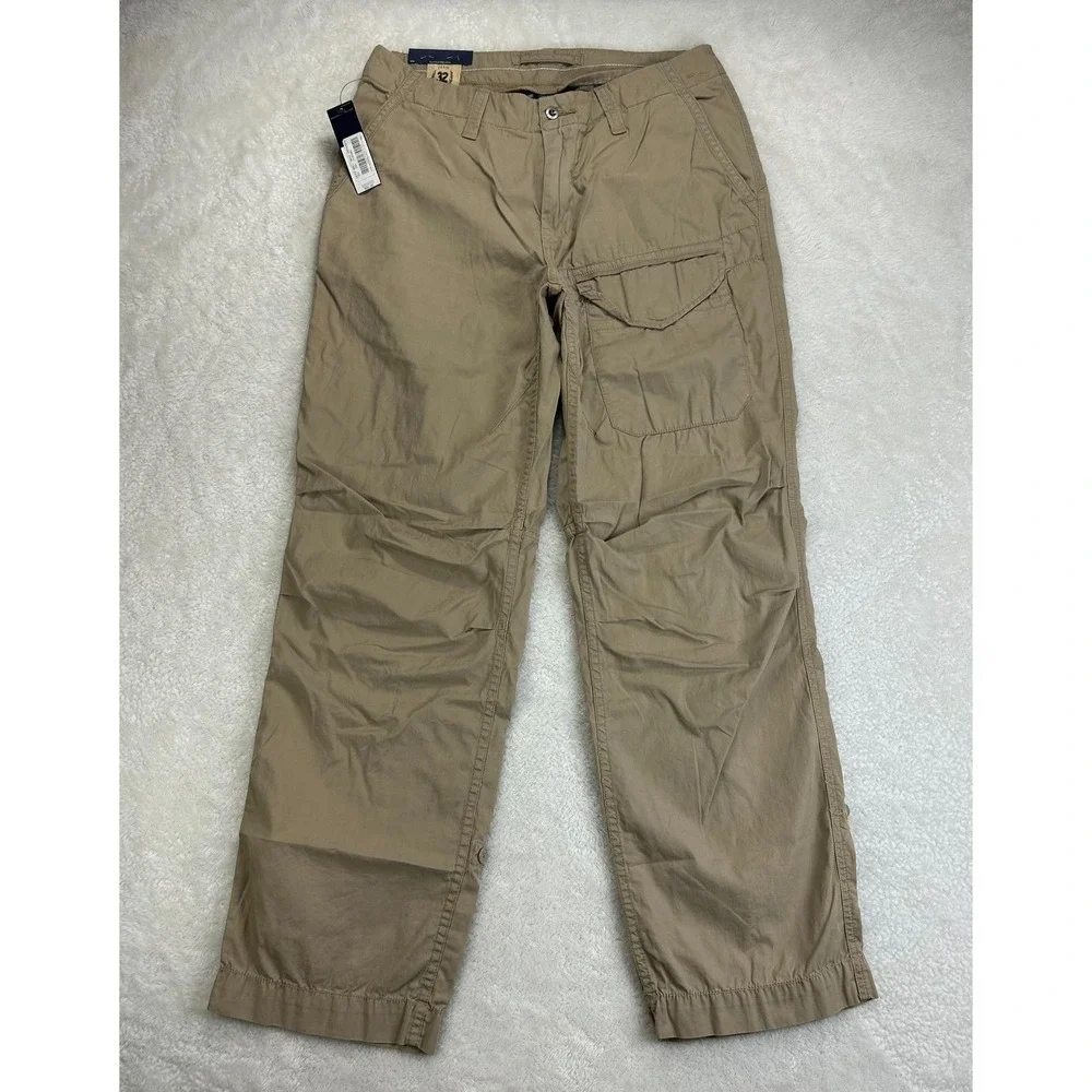 NWT Polo Ralph Lauren Cargo Pants Mens 32 Beige Utility Military Roll Cuff Army